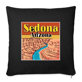 Arizona National Park Sedona Canyon Camping Cactus - Sofa pillowcase 17,3'' x 17,3'' (45 x 45 cm) - black - Front