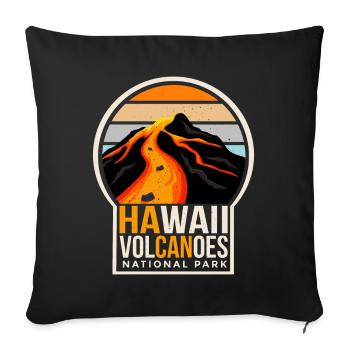 Parc national des volcans d’Hawaï Souvenir Île volcanique - Housse de coussin décorative 45 x 45 cm - noir - Devant