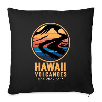 Hawaii Volcanoes Nationalpark Vulkan Insel Souveni - Sofakissenbezug 45 x 45 cm - Schwarz - Vorne