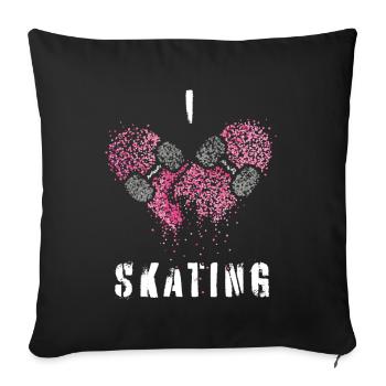 Skater Skateboarder Patineur Skater Skateboard - Housse de coussin décorative 45 x 45 cm - noir - Devant