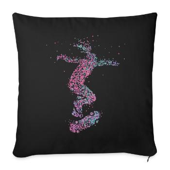 Skateboarder Skater Skills Tricks Skatepark - Housse de coussin décorative 45 x 45 cm - noir - Devant