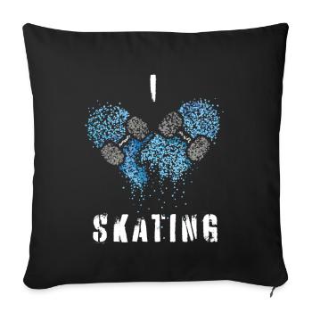 Skater Skateboarder Patineur Skater Skateboard - Housse de coussin décorative 45 x 45 cm - noir - Devant