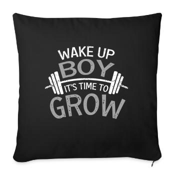 Réveillez-vous garçon il est temps de grandir - Housse de coussin décorative 45 x 45 cm - noir - Devant