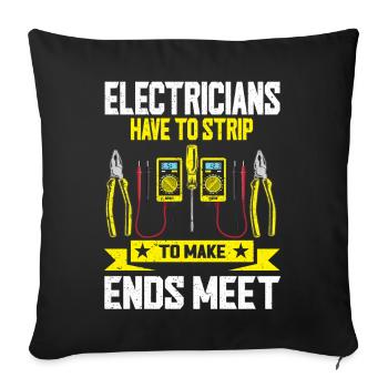 Les électriciens se déshabillent pour joindre les deux bouts avec Elektriker - Housse de coussin décorative 45 x 45 cm - noir - Devant