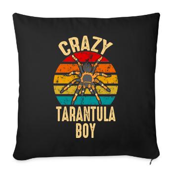 Drôle Crazy Tarantula Boy Pet Spider Propriétaire - Housse de coussin décorative 45 x 45 cm - noir - Devant