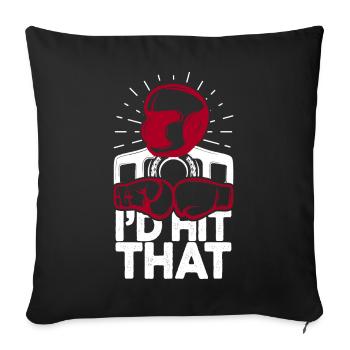 I'd Hit That Funny Boxing Retro Boxer - Sofa pillowcase 17,3'' x 17,3'' (45 x 45 cm) - black - Front