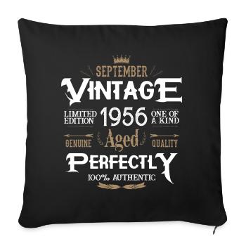 Septembre 1956 né Legends Birthday - Housse de coussin décorative 45 x 45 cm - noir - Devant