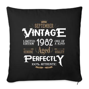 September 1982 born Legends Birthday - Sofa pillowcase 17,3'' x 17,3'' (45 x 45 cm) - black - Front