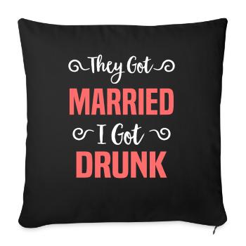 JGA Mariage Mariage Jungesellenabschied Party - Housse de coussin décorative 45 x 45 cm - noir - Devant