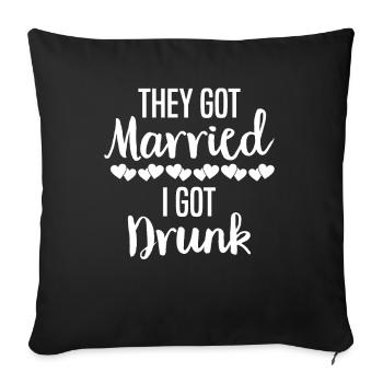 JGA Mariage Mariage Jungesellenabschied Party - Housse de coussin décorative 45 x 45 cm - noir - Devant