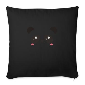 Panda - Housse de coussin décorative 45 x 45 cm - noir - Devant