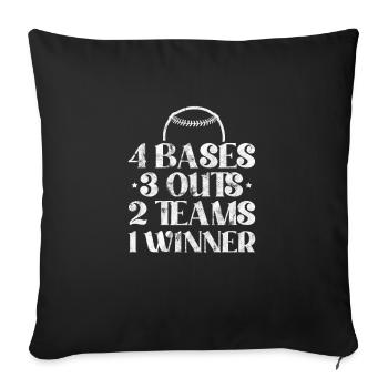 Softball - Housse de coussin décorative 45 x 45 cm - noir - Devant