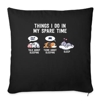 Funny Napping Shirt Gift For Sleep Lovers Nap - Sofa pillowcase 17,3'' x 17,3'' (45 x 45 cm) - black - Front