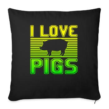 J’adore les cochons - Housse de coussin décorative 45 x 45 cm - noir - Devant