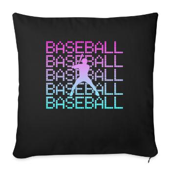 Baseball - Sofakissenbezug 45 x 45 cm - Schwarz - Vorne