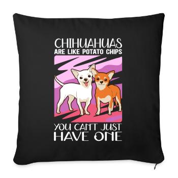 Chihuahua Dogs | Dog Owner Gift - Sofa pillowcase 17,3'' x 17,3'' (45 x 45 cm) - black - Front