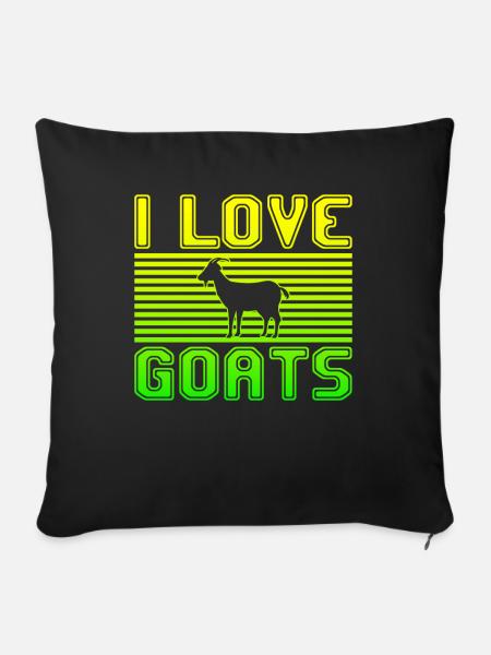 I love goats - Sofakissenbezug 45 x 45 cm - Schwarz