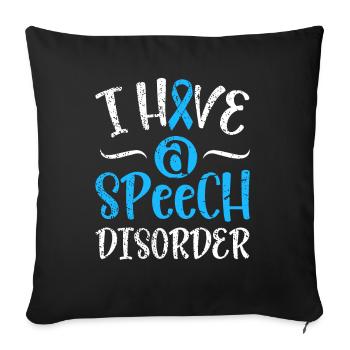 Trouble de la parole Apraxie Conscience Apraxie de - Housse de coussin décorative 45 x 45 cm - noir - Devant