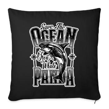 Rettet das Meer Pandas Rescue Killer Wal Orcas - Sofakissenbezug 45 x 45 cm - Schwarz - Vorne