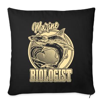 Biologiste marin Requin-marteau Biologie marine - Housse de coussin décorative 45 x 45 cm - noir - Devant