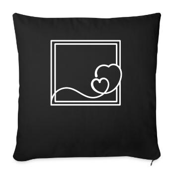 White Heart Frame Square Decoration - Sofa pillowcase 17,3'' x 17,3'' (45 x 45 cm) - black - Front