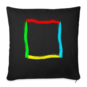 Frame for children with colorful strokes - Sofa pillowcase 17,3'' x 17,3'' (45 x 45 cm) - black - Front