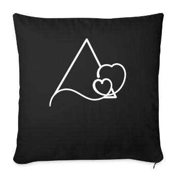 Cadre triangulaire avec cœur texte de base - Housse de coussin décorative 45 x 45 cm - noir - Devant