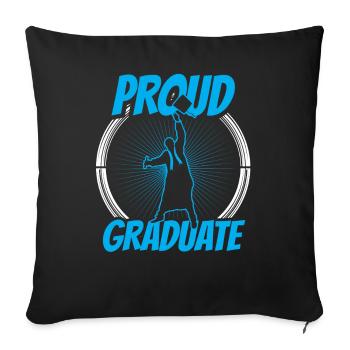 Fier diplômé de la fête de remise des diplômes - Housse de coussin décorative 45 x 45 cm - noir - Devant