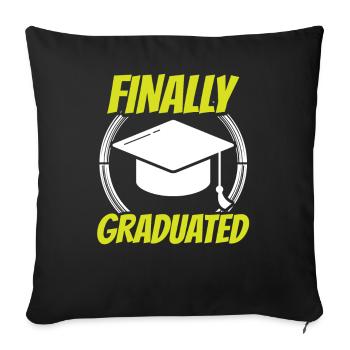 Finally Graduated Graduate Graduate - Sofa pillowcase 17,3'' x 17,3'' (45 x 45 cm) - black - Front