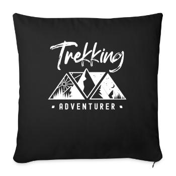 Trekking Aventurier Randonneur Randonnée Randonnée - Housse de coussin décorative 45 x 45 cm - noir - Devant