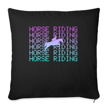 Horse riding - Sofa pillowcase 17,3'' x 17,3'' (45 x 45 cm) - black - Front