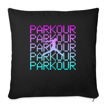 parkour - Sofa pillowcase 17,3'' x 17,3'' (45 x 45 cm) - black - Front