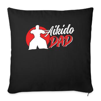 Aikido Père Combattant Arts Martiaux Arts Martiaux Arts Martiaux - Housse de coussin décorative 45 x 45 cm - noir - Devant