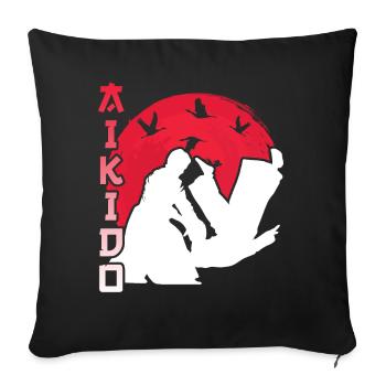 Aikido Martial Arts Fighter Martial Arts Lovers - Sofa pillowcase 17,3'' x 17,3'' (45 x 45 cm) - black - Front