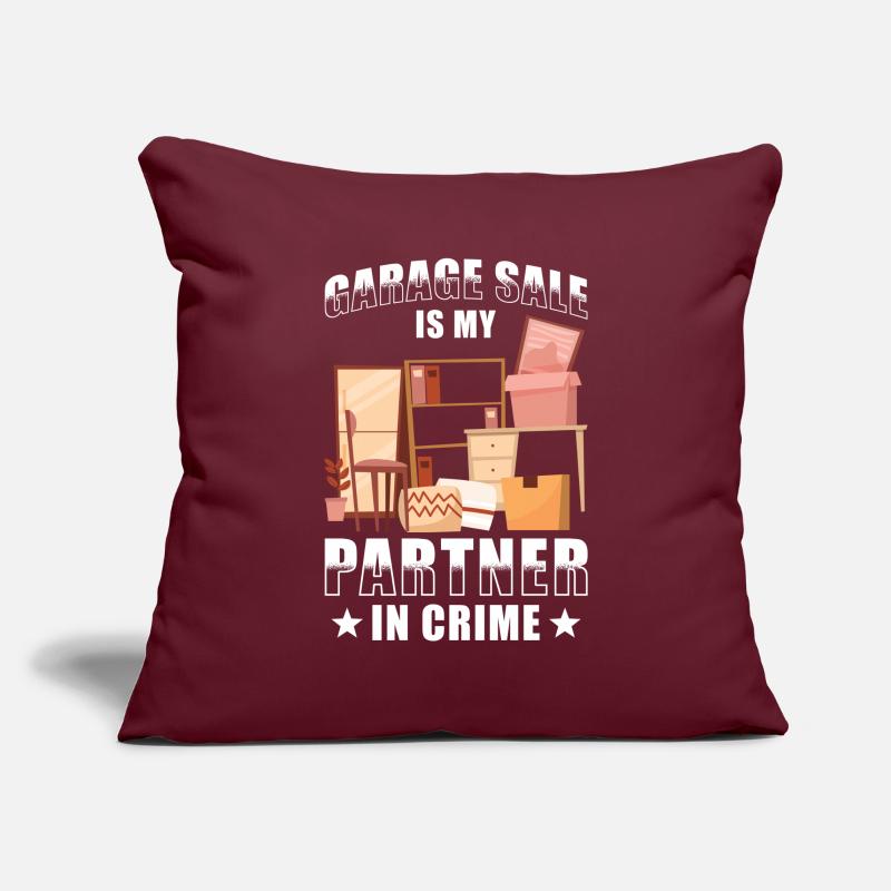 Slogan de vente de garage Housse de coussin décorative 45 x 45 cm