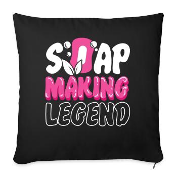 Fabrication de savon Artisanat Savon rétro - Housse de coussin décorative 45 x 45 cm - noir - Devant