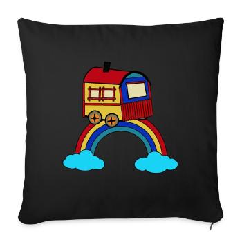 heavenly living trailer rainbow hippie - Sofa pillowcase 17,3'' x 17,3'' (45 x 45 cm) - black - Front