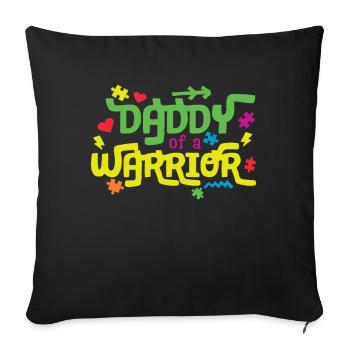 Autism Daddy Of The Warrior - Sofa pillowcase 17,3'' x 17,3'' (45 x 45 cm) - black - Front