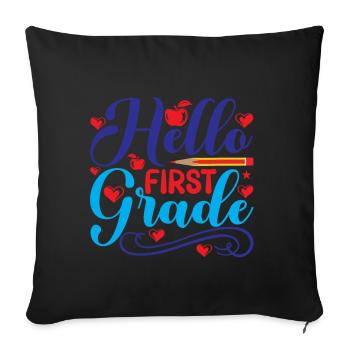 Bonjour Première année Rainbow Girls Boys Équipe d’enseignants - Housse de coussin décorative 45 x 45 cm - noir - Devant