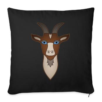 Chèvre Bock Animal Motif Farm avec Chèvre - Housse de coussin décorative 45 x 45 cm - noir - Devant