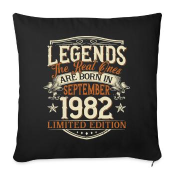 September 1982 Born Birthday - Sofa pillowcase 17,3'' x 17,3'' (45 x 45 cm) - black - Front