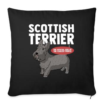 terrier écossais | Cadeau de propriétaire de chien de chien - Housse de coussin décorative 45 x 45 cm - noir - Devant