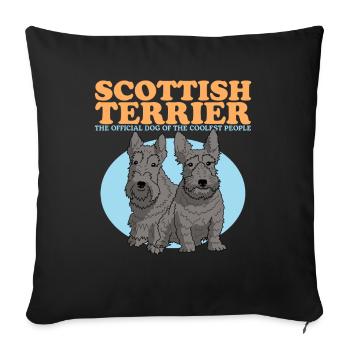 chiens terriers écossais | Cadeau de propriétaire de chien - Housse de coussin décorative 45 x 45 cm - noir - Devant