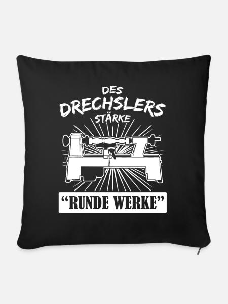 Drechsler Runde Werke Drechseln - Sofakissenbezug 45 x 45 cm - Schwarz