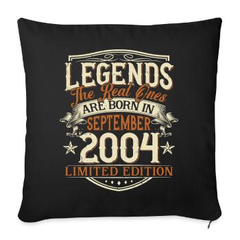 September 2004 Born Birthday - Sofa pillowcase 17,3'' x 17,3'' (45 x 45 cm) - black - Front