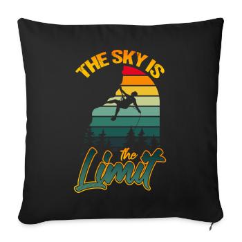 Rock Climbing Retro The Sky Is The Limit Funny - Sofa pillowcase 17,3'' x 17,3'' (45 x 45 cm) - black - Front