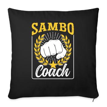 Sambo Trainer Arts Martiaux Arts Martiaux Entraînement - Housse de coussin décorative 45 x 45 cm - noir - Devant