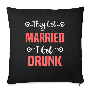 JGA Mariage Mariage Jungesellenabschied Party - Housse de coussin décorative 45 x 45 cm - noir - Devant