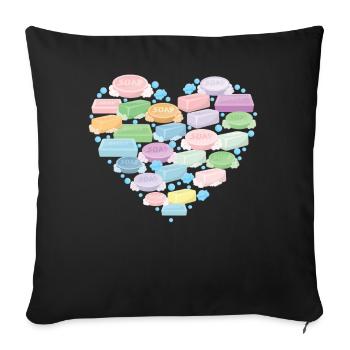 Fabrication de savon Crafting Heart - Housse de coussin décorative 45 x 45 cm - noir - Devant