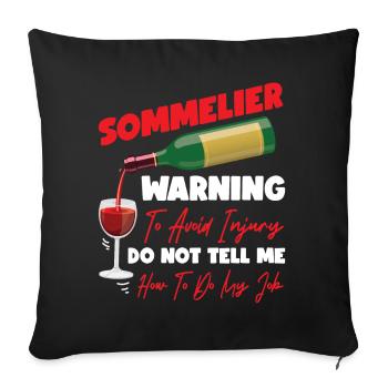 Sommelier Wine Drinking Tasting - Sofakissenbezug 45 x 45 cm - Schwarz - Vorne